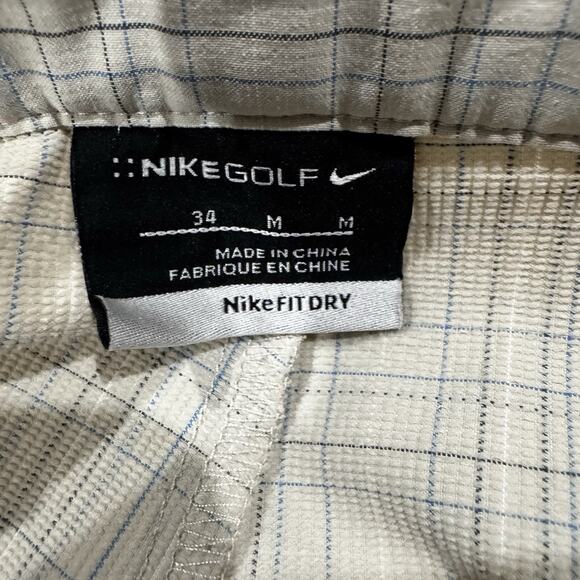 Nike Golf Fit Dry Plaid Shorts Men’s 34 Beige Blue 7” Inseam - Picture 6 of 6
